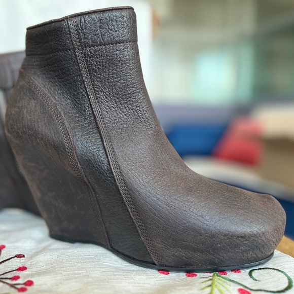 Rick Owens wedge heel ankle boots - Picture 1 of 6